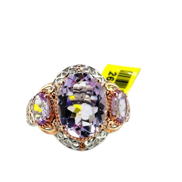 NWT Chuck Clemency Sterling Silver 3 Amethyst Ring Size 11 Statement Designer - Picture 2 of 10